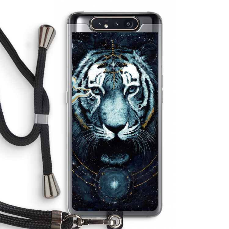 Darkness Tiger: Samsung Galaxy A80 Transparant Hoesje met koord