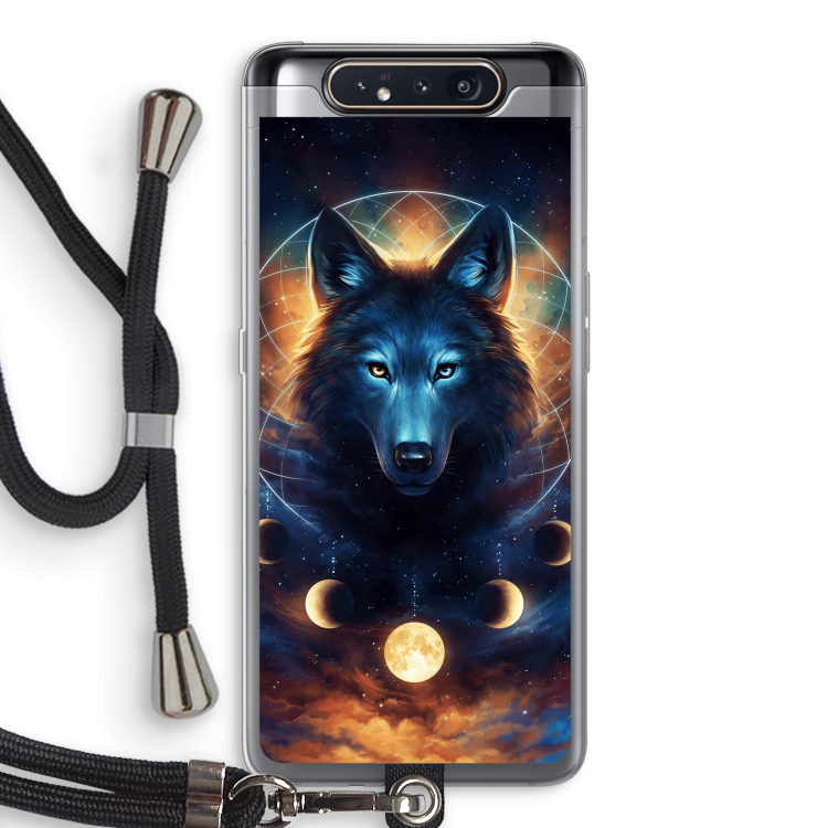 Wolf Dreamcatcher: Samsung Galaxy A80 Transparant Hoesje met koord