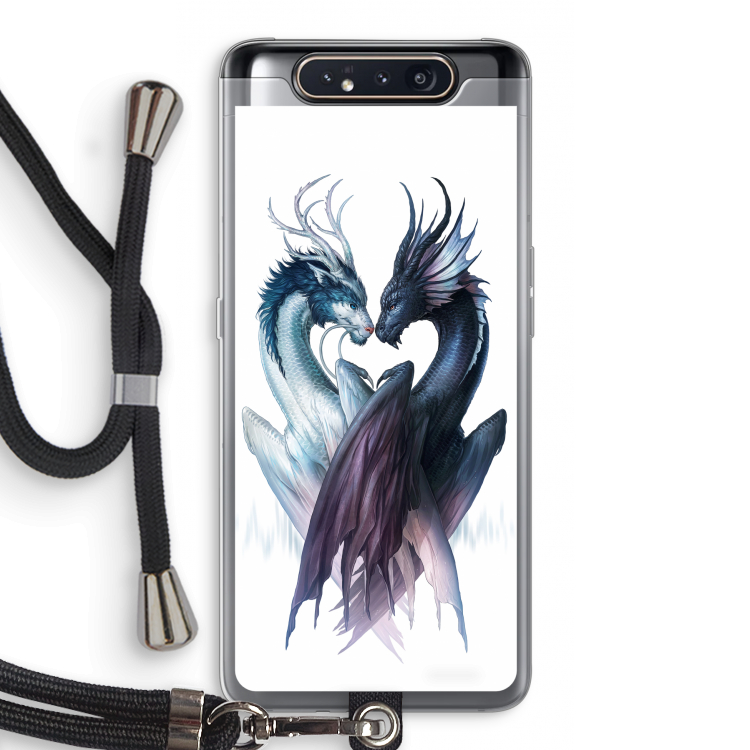 Yin Yang Dragons: Samsung Galaxy A80 Transparant Hoesje met koord