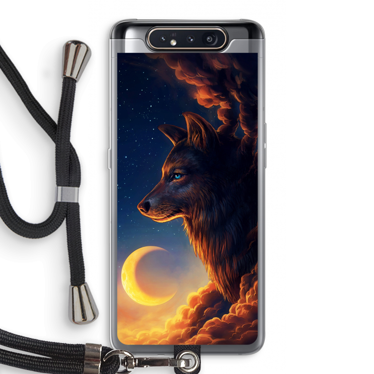 Night Guardian: Samsung Galaxy A80 Transparant Hoesje met koord