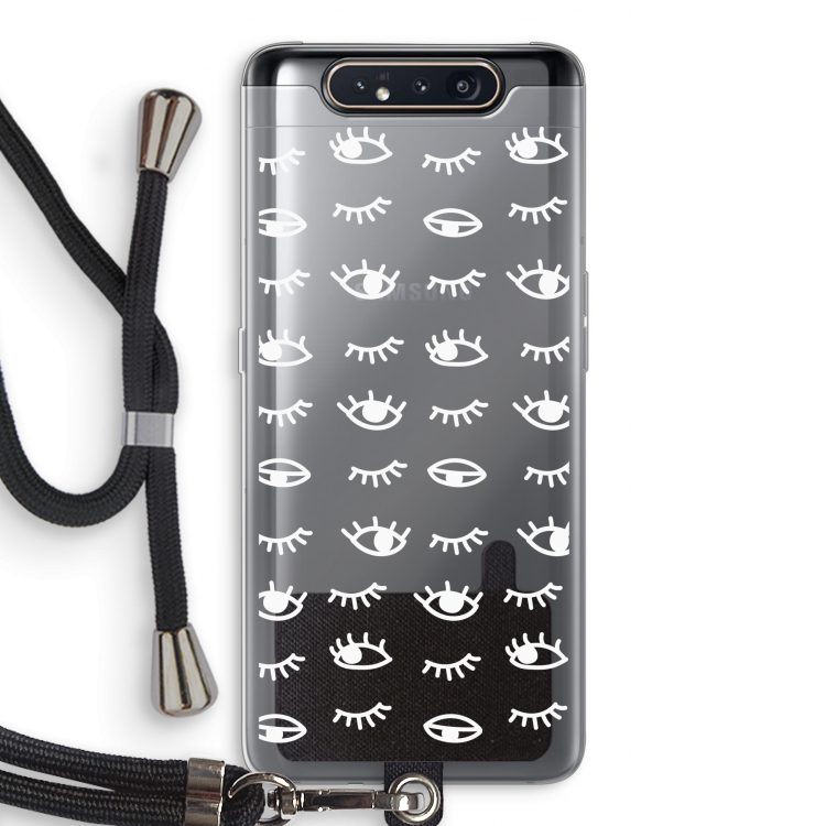 Eye pattern #3: Samsung Galaxy A80 Transparant Hoesje met koord