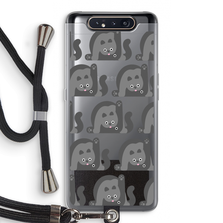 Cats: Samsung Galaxy A80 Transparant Hoesje met koord