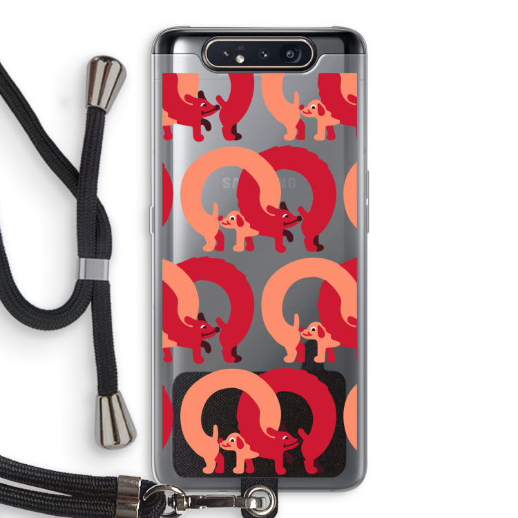 Dogs: Samsung Galaxy A80 Transparant Hoesje met koord