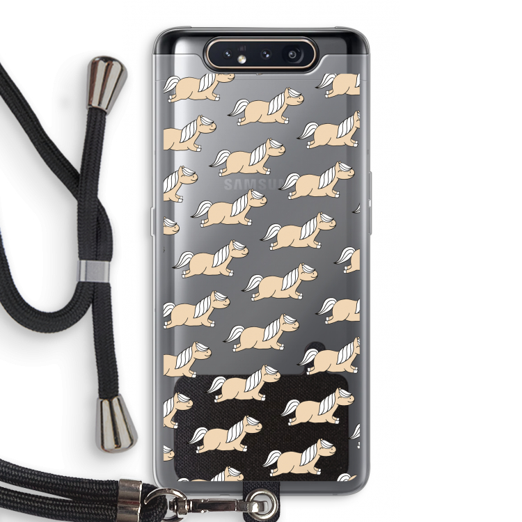 Ponys: Samsung Galaxy A80 Transparant Hoesje met koord