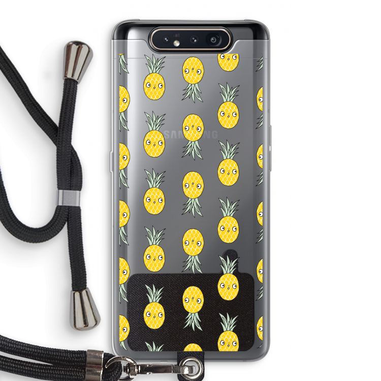 Ananas: Samsung Galaxy A80 Transparant Hoesje met koord