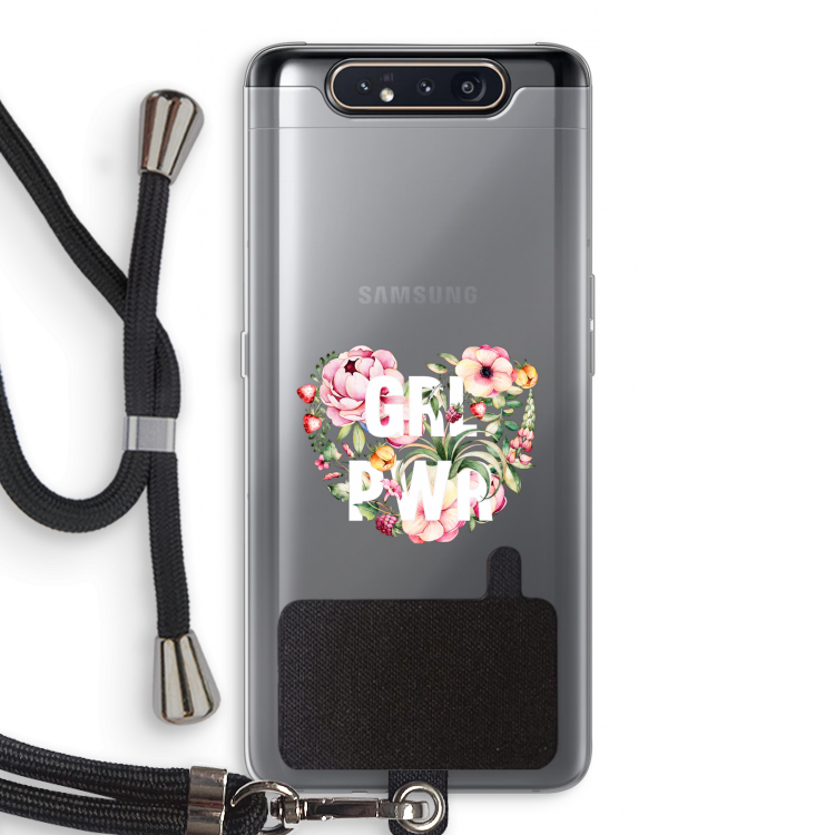 GRL PWR Flower: Samsung Galaxy A80 Transparant Hoesje met koord