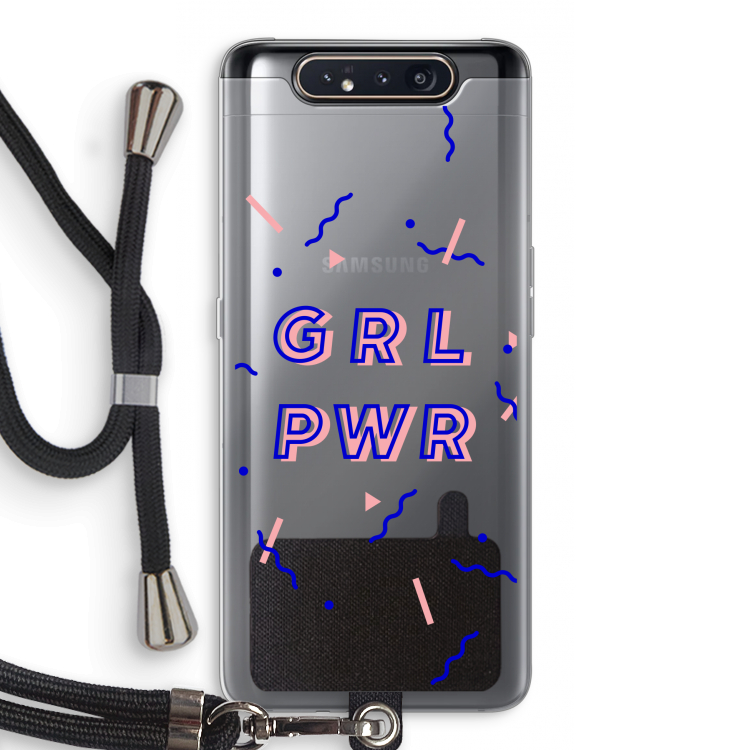 GRL PWR: Samsung Galaxy A80 Transparant Hoesje met koord