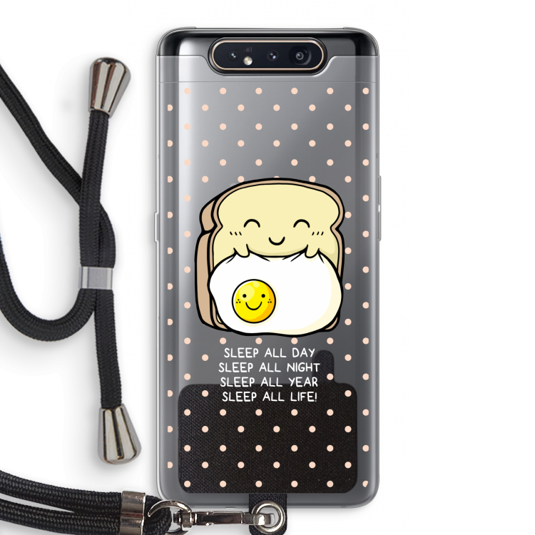 Sleep All Day: Samsung Galaxy A80 Transparant Hoesje met koord