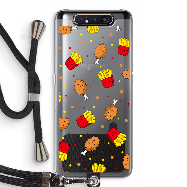 Chicken 'n Fries: Samsung Galaxy A80 Transparant Hoesje met koord