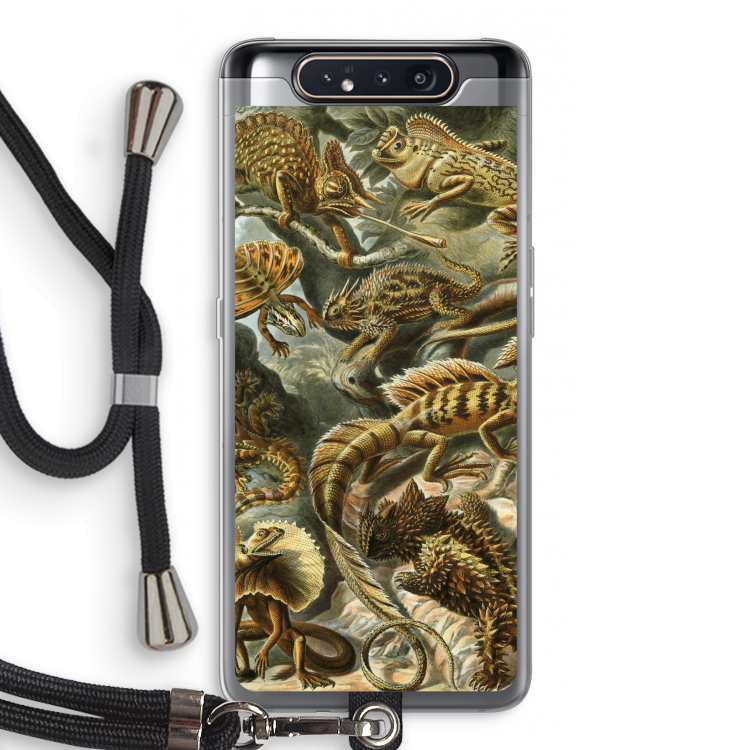 Haeckel Lacertilia: Samsung Galaxy A80 Transparant Hoesje met koord
