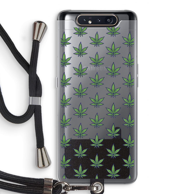 Weed: Samsung Galaxy A80 Transparant Hoesje met koord