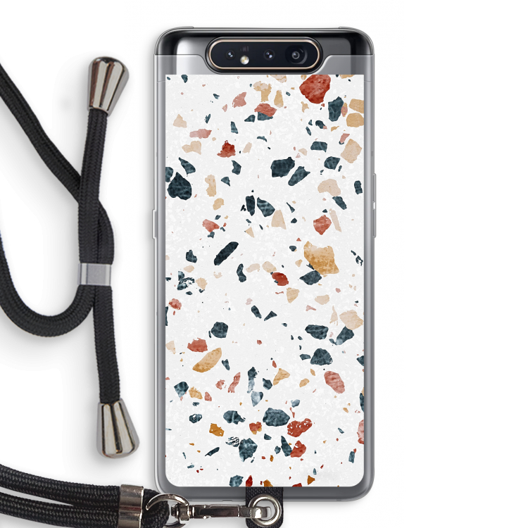Terrazzo N°4: Samsung Galaxy A80 Transparant Hoesje met koord