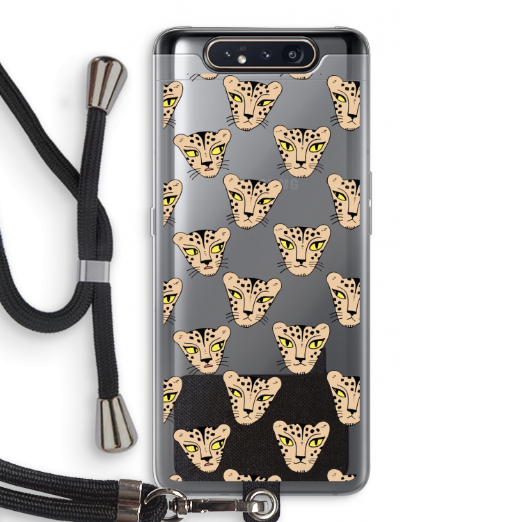 Tijger: Samsung Galaxy A80 Transparant Hoesje met koord