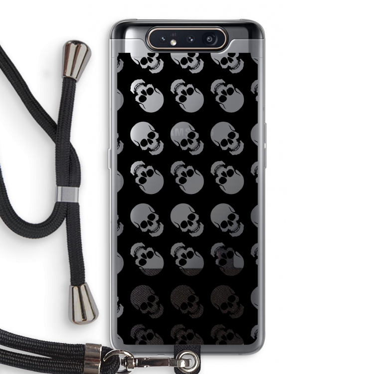 Musketon Skulls: Samsung Galaxy A80 Transparant Hoesje met koord