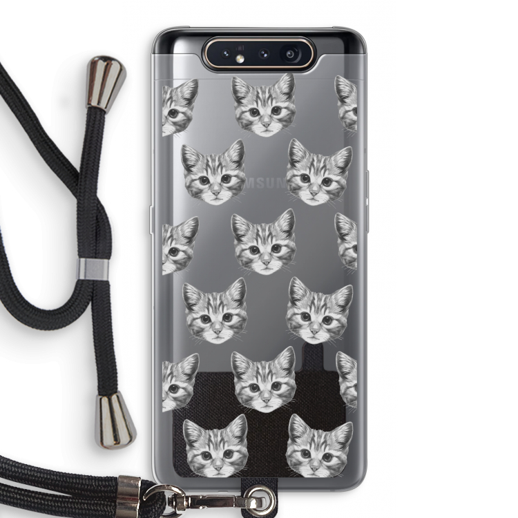 Kitten: Samsung Galaxy A80 Transparant Hoesje met koord
