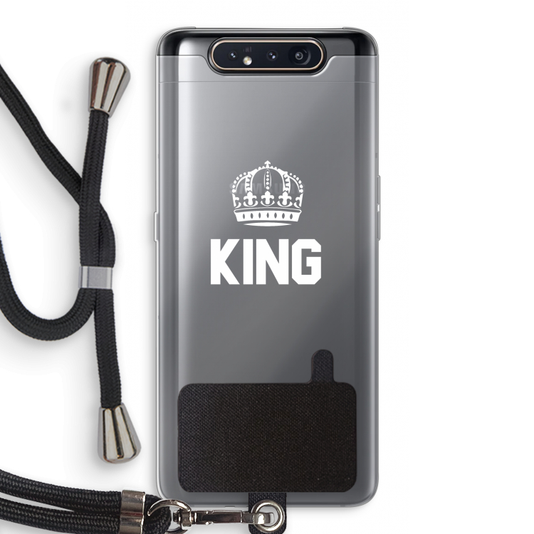King zwart: Samsung Galaxy A80 Transparant Hoesje met koord