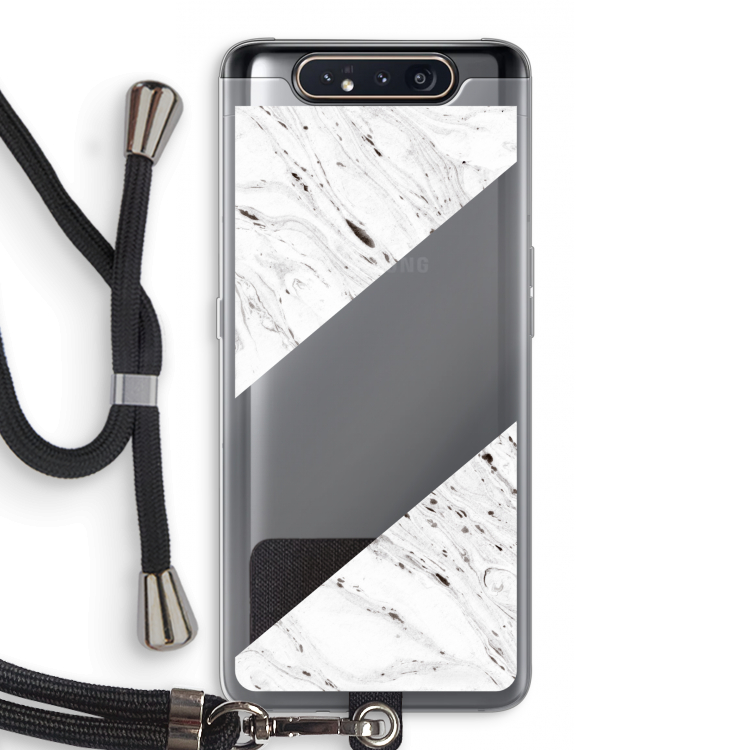 Biggest stripe: Samsung Galaxy A80 Transparant Hoesje met koord