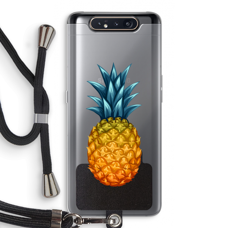 Grote ananas: Samsung Galaxy A80 Transparant Hoesje met koord