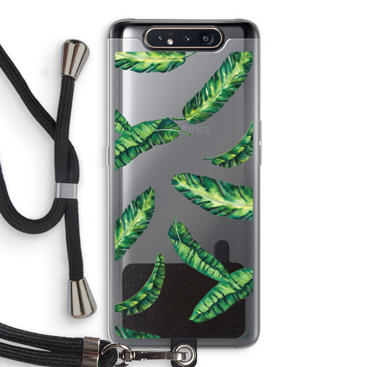 Lange bladeren: Samsung Galaxy A80 Transparant Hoesje met koord