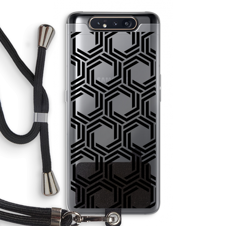 Geometrisch patroon: Samsung Galaxy A80 Transparant Hoesje met koord