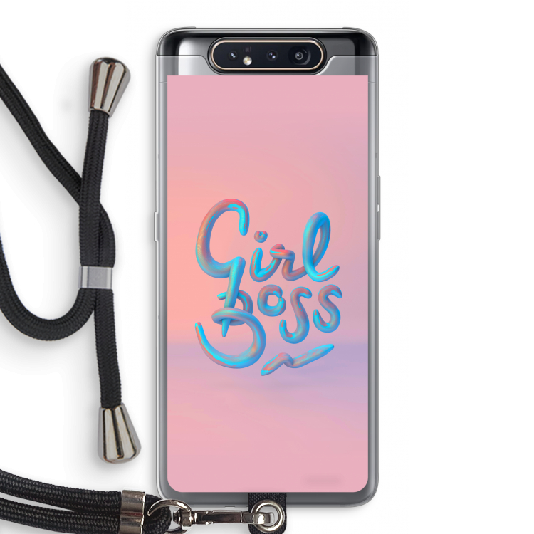Girl boss: Samsung Galaxy A80 Transparant Hoesje met koord