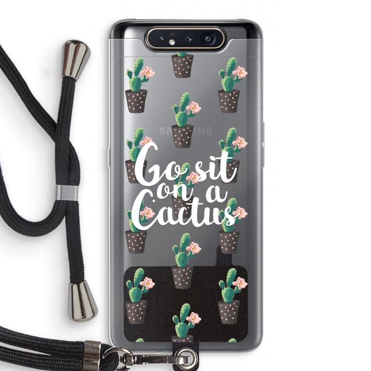 Cactus quote: Samsung Galaxy A80 Transparant Hoesje met koord