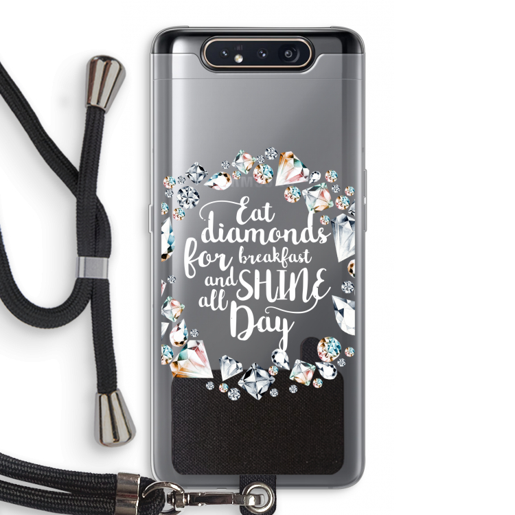 Diamonds: Samsung Galaxy A80 Transparant Hoesje met koord