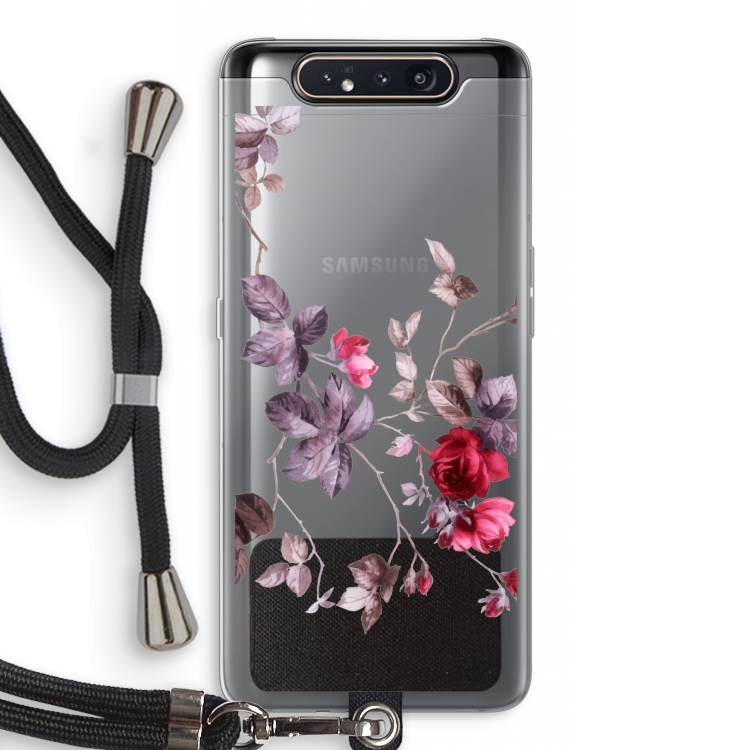 Mooie bloemen: Samsung Galaxy A80 Transparant Hoesje met koord