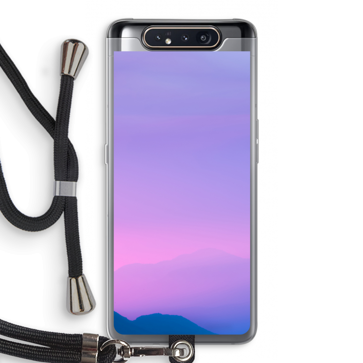 Sunset pastel: Samsung Galaxy A80 Transparant Hoesje met koord
