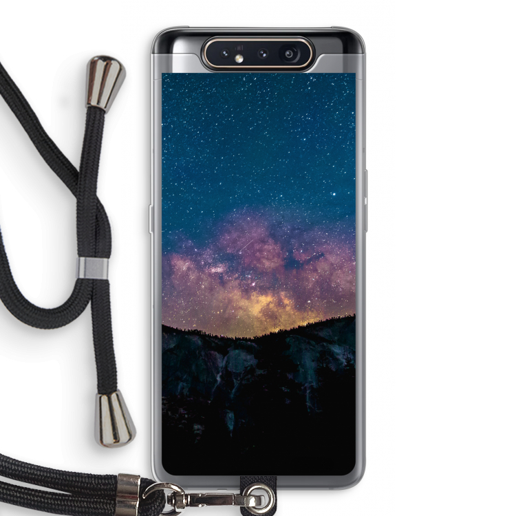 Travel to space: Samsung Galaxy A80 Transparant Hoesje met koord
