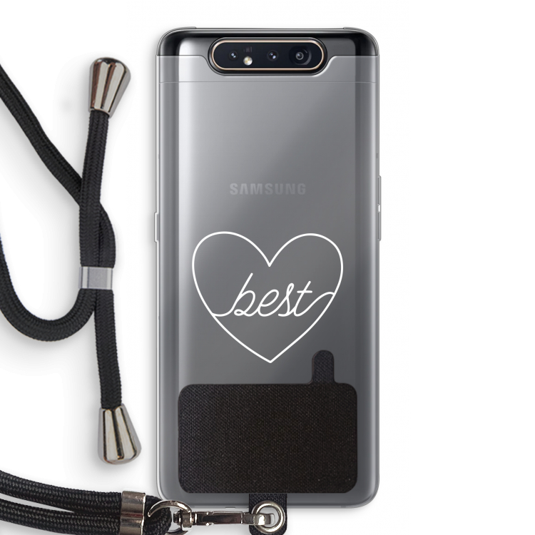 Best heart pastel: Samsung Galaxy A80 Transparant Hoesje met koord