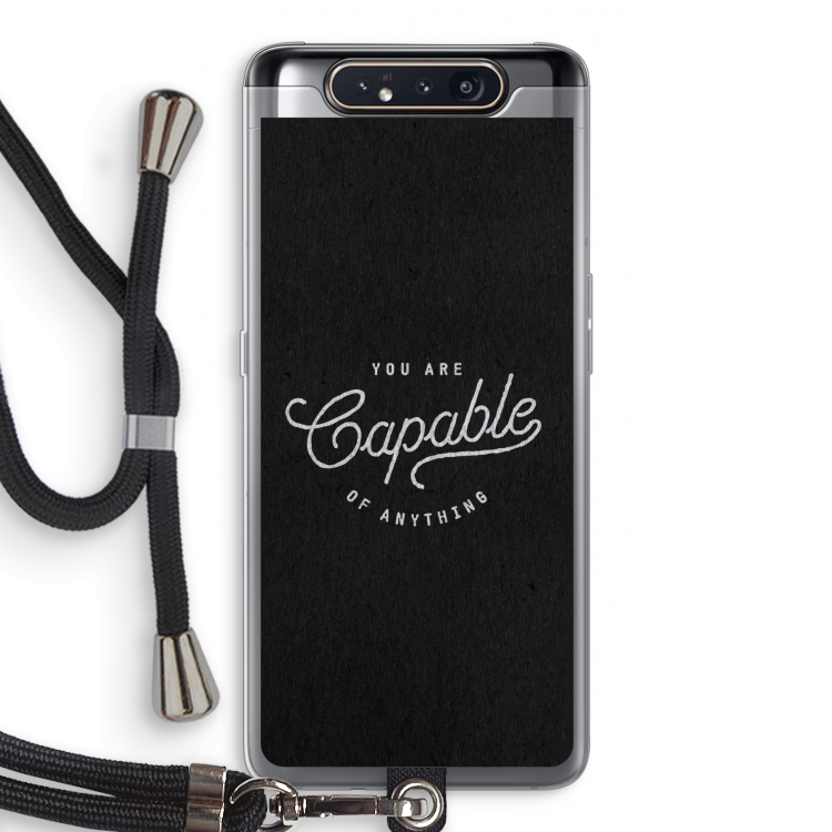 Capable: Samsung Galaxy A80 Transparant Hoesje met koord