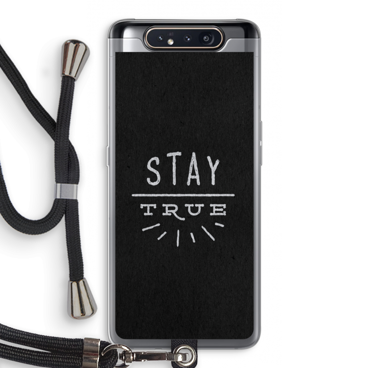 Stay true: Samsung Galaxy A80 Transparant Hoesje met koord