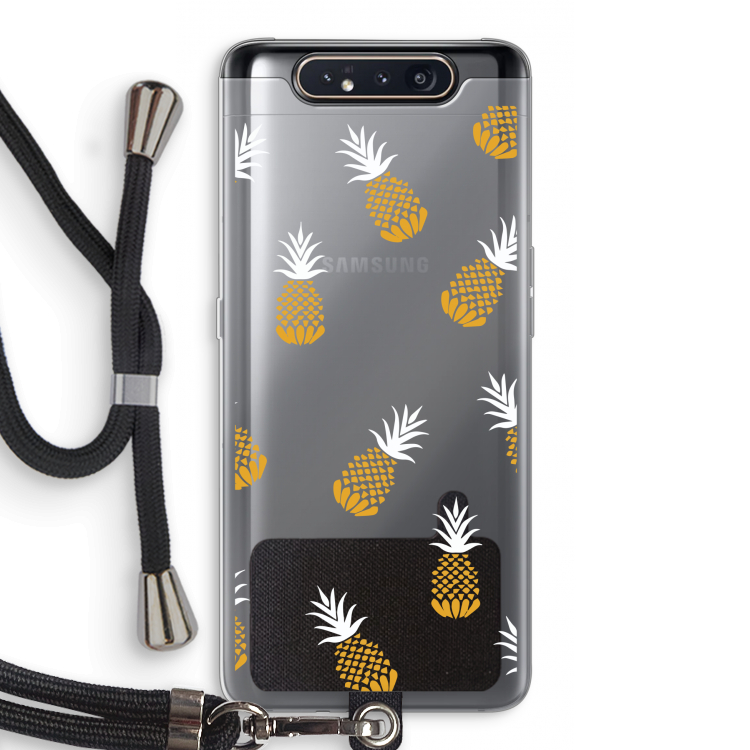Ananasjes: Samsung Galaxy A80 Transparant Hoesje met koord