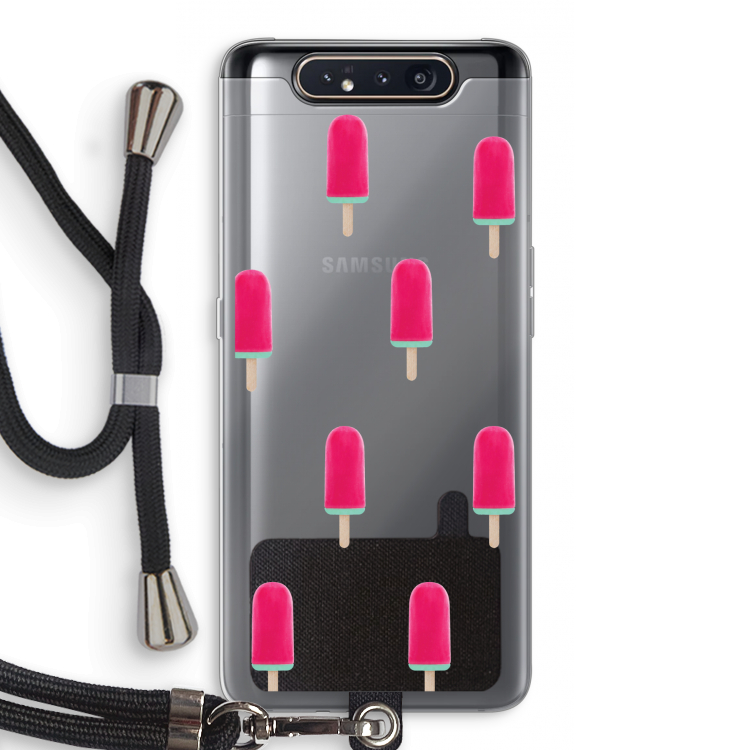 Waterijsje: Samsung Galaxy A80 Transparant Hoesje met koord