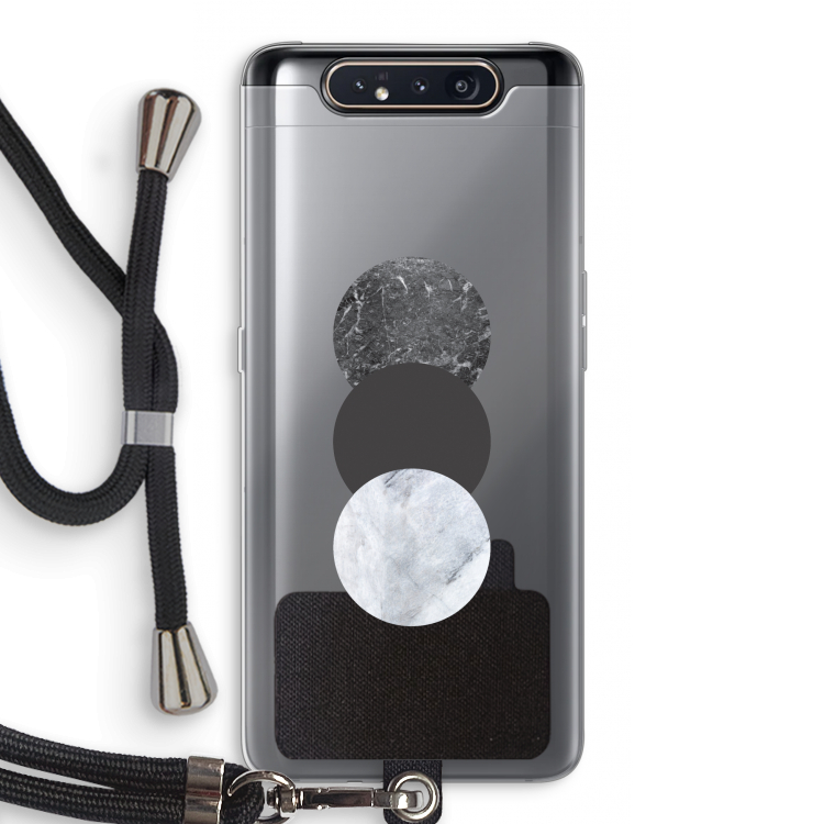 Marmeren cirkels: Samsung Galaxy A80 Transparant Hoesje met koord