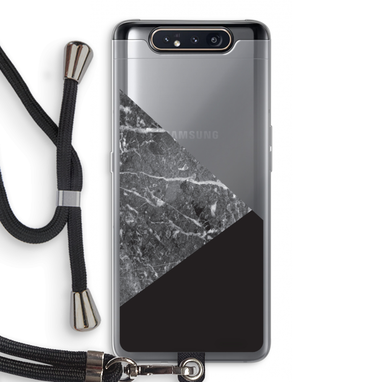 Combinatie marmer: Samsung Galaxy A80 Transparant Hoesje met koord