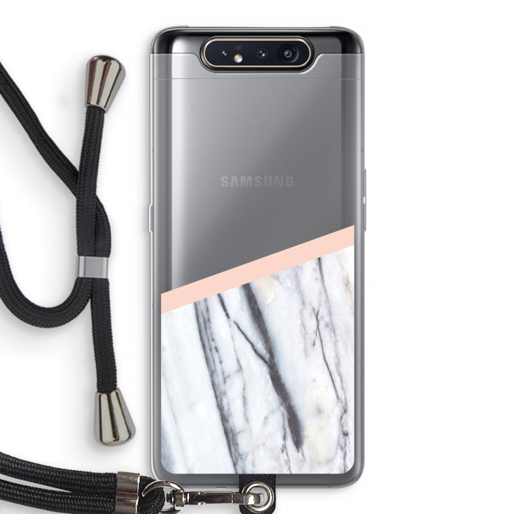 A touch of peach: Samsung Galaxy A80 Transparant Hoesje met koord