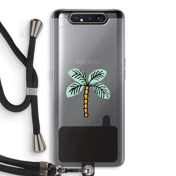 Palmboom: Samsung Galaxy A80 Transparant Hoesje met koord