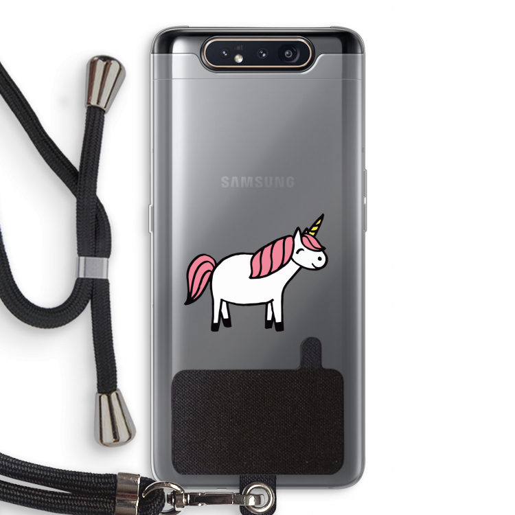 Eenhoorn: Samsung Galaxy A80 Transparant Hoesje met koord
