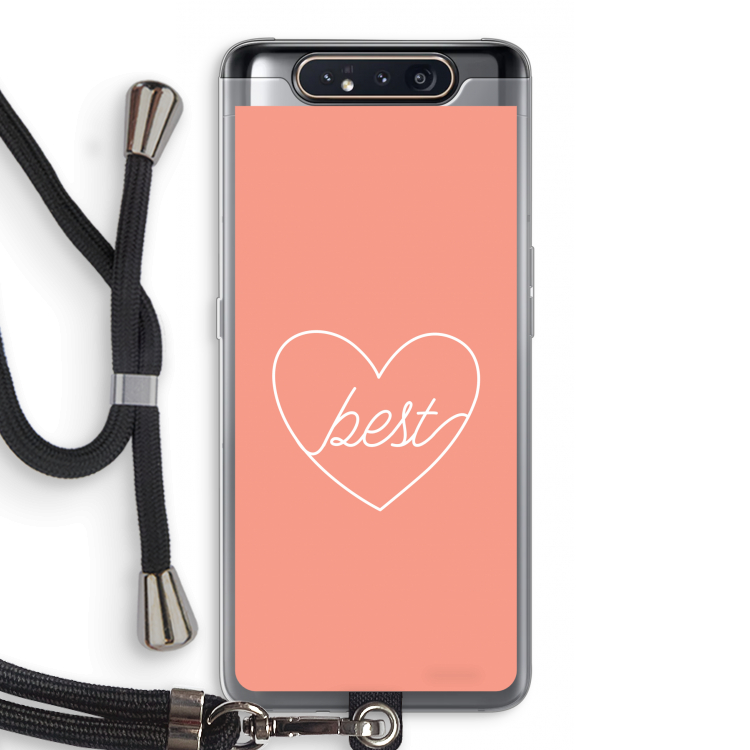 Best heart: Samsung Galaxy A80 Transparant Hoesje met koord