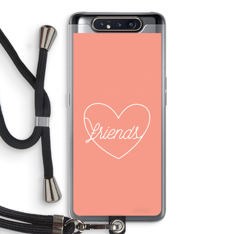 Friends heart: Samsung Galaxy A80 Transparant Hoesje met koord