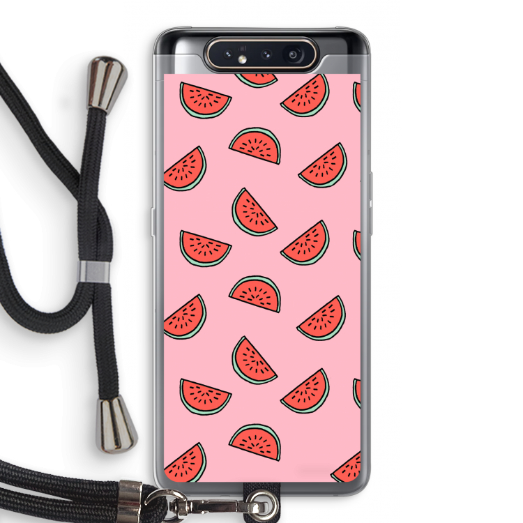 Watermeloen: Samsung Galaxy A80 Transparant Hoesje met koord