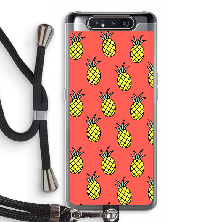 Ananas: Samsung Galaxy A80 Transparant Hoesje met koord