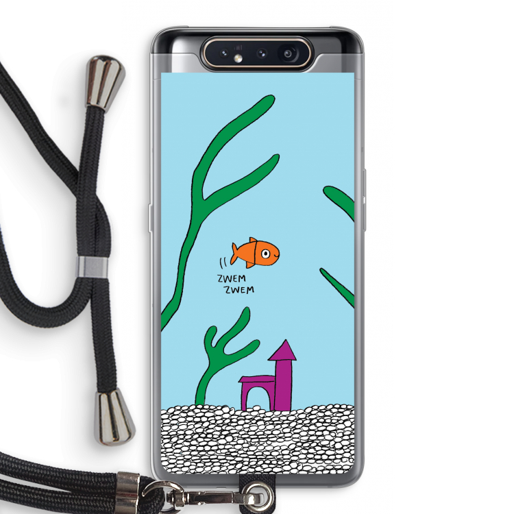 Aquarium: Samsung Galaxy A80 Transparant Hoesje met koord