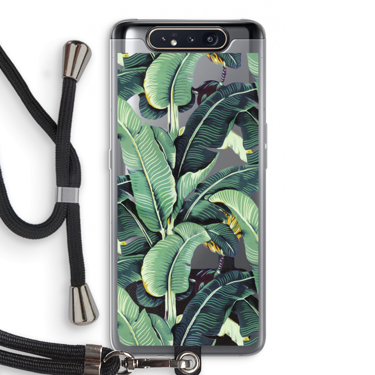 Bananenbladeren: Samsung Galaxy A80 Transparant Hoesje met koord