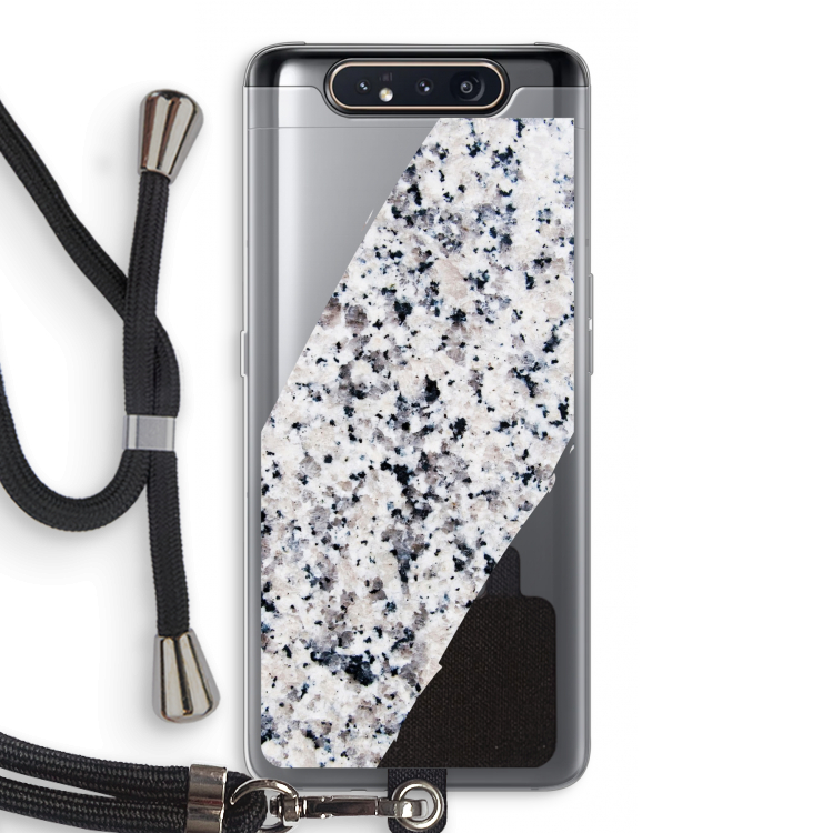 Gespikkelde marmer: Samsung Galaxy A80 Transparant Hoesje met koord