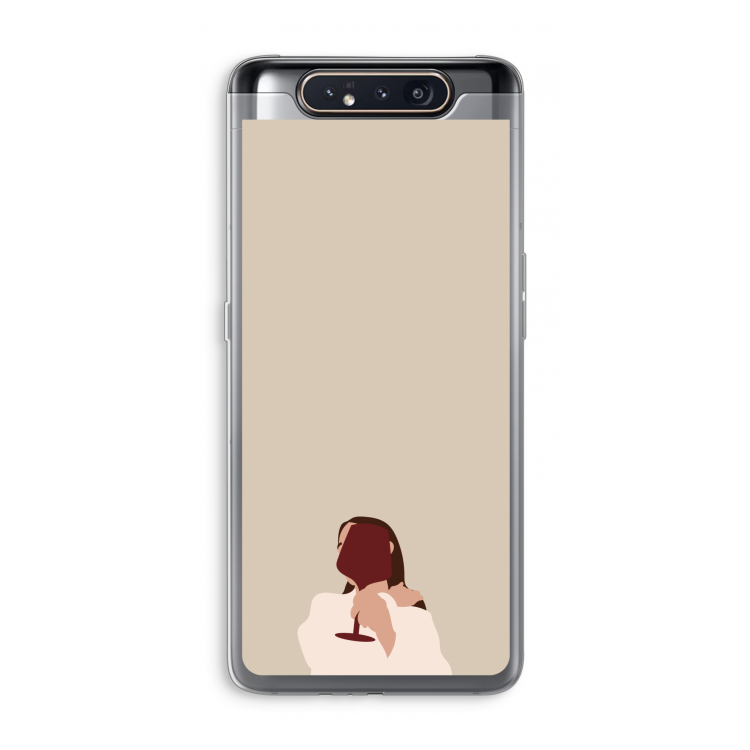 I drink wine: Samsung Galaxy A80 Transparant Hoesje