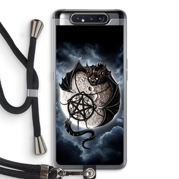 Volle maan: Samsung Galaxy A80 Transparant Hoesje met koord