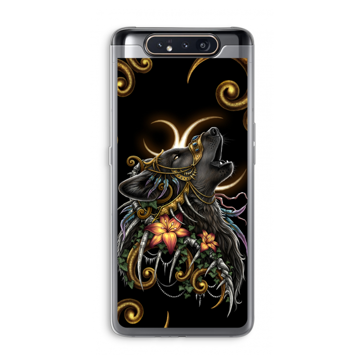 Huilende Wolf: Samsung Galaxy A80 Transparant Hoesje